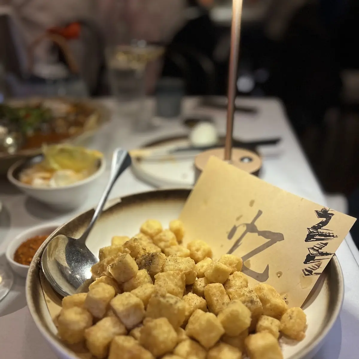 deep fried tofu w black truffle 黑松露脆豆腐